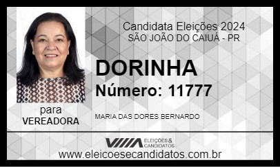 Candidato DORINHA 2024 - SÃO JOÃO DO CAIUÁ - Eleições