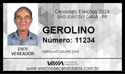 Candidato GEROLINO 2024 - SÃO JOÃO DO CAIUÁ - Eleições