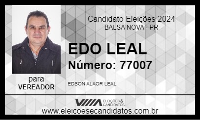 Candidato EDO LEAL 2024 - BALSA NOVA - Eleições