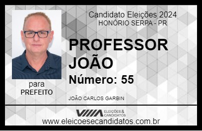 Candidato PROFESSOR JOÃO 2024 - HONÓRIO SERPA - Eleições