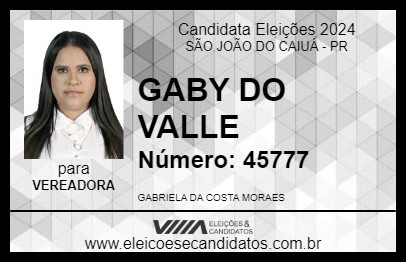 Candidato GABY DO VALLE 2024 - SÃO JOÃO DO CAIUÁ - Eleições