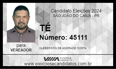 Candidato TÉ 2024 - SÃO JOÃO DO CAIUÁ - Eleições