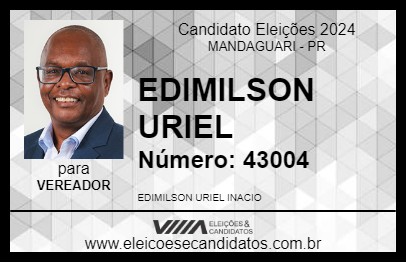 Candidato EDIMILSON URIEL 2024 - MANDAGUARI - Eleições