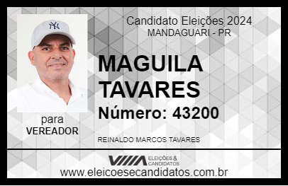 Candidato MAGUILA TAVARES 2024 - MANDAGUARI - Eleições