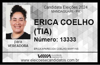 Candidato ERICA COELHO (TIA) 2024 - MANDAGUARI - Eleições