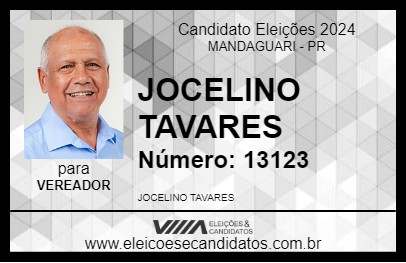 Candidato JOCELINO TAVARES 2024 - MANDAGUARI - Eleições