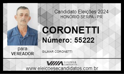 Candidato CORONETTI 2024 - HONÓRIO SERPA - Eleições