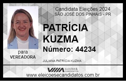 Candidato PATRÍCIA KUZMA 2024 - SÃO JOSÉ DOS PINHAIS - Eleições