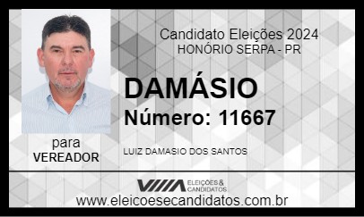 Candidato DAMÁSIO 2024 - HONÓRIO SERPA - Eleições