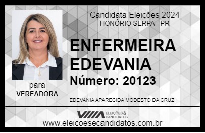 Candidato ENFERMEIRA EDEVANIA 2024 - HONÓRIO SERPA - Eleições