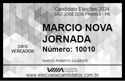 Candidato MARCIO NOVA JORNADA 2024 - SÃO JOSÉ DOS PINHAIS - Eleições