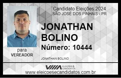 Candidato JONATHAN BOLINO 2024 - SÃO JOSÉ DOS PINHAIS - Eleições