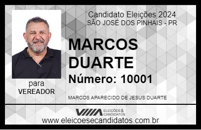 Candidato MARCOS DUARTE 2024 - SÃO JOSÉ DOS PINHAIS - Eleições