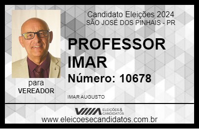 Candidato PROFESSOR IMAR 2024 - SÃO JOSÉ DOS PINHAIS - Eleições