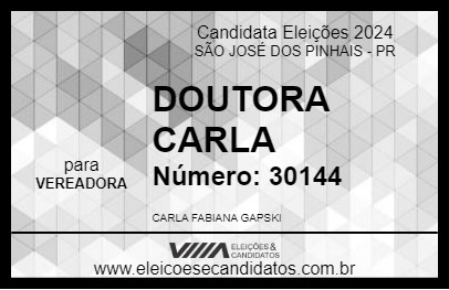 Candidato DOUTORA CARLA 2024 - SÃO JOSÉ DOS PINHAIS - Eleições