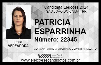 Candidato PATRICIA ESPARRINHA 2024 - SÃO JOÃO DO CAIUÁ - Eleições