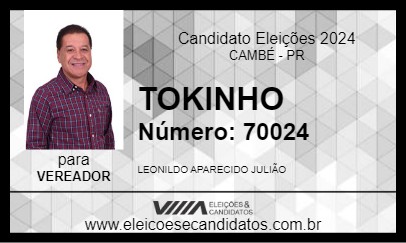 Candidato TOKINHO 2024 - CAMBÉ - Eleições