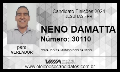 Candidato NENO DAMATTA 2024 - JESUÍTAS - Eleições