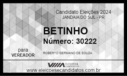 Candidato BETINHO 2024 - JANDAIA DO SUL - Eleições