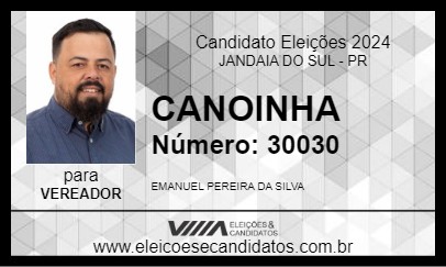 Candidato CANOINHA 2024 - JANDAIA DO SUL - Eleições