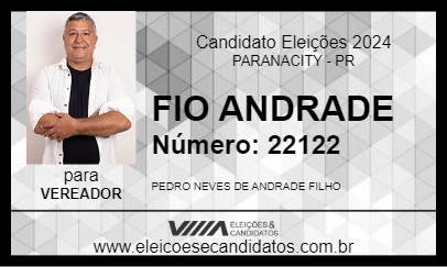 Candidato FIO ANDRADE 2024 - PARANACITY - Eleições