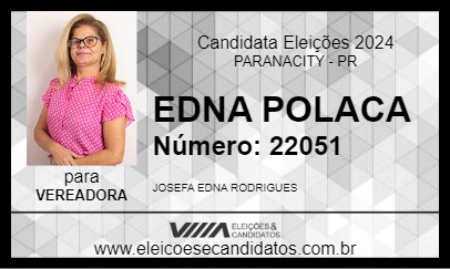 Candidato EDNA POLACA 2024 - PARANACITY - Eleições