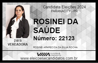 Candidato ROSI DA SAÚDE 2024 - PARANACITY - Eleições