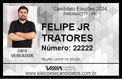 Candidato FELIPE JR TRATORES 2024 - PARANACITY - Eleições