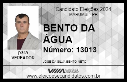 Candidato BENTO DA ÁGUA 2024 - MARUMBI - Eleições