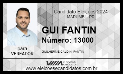 Candidato GUI FANTIN 2024 - MARUMBI - Eleições