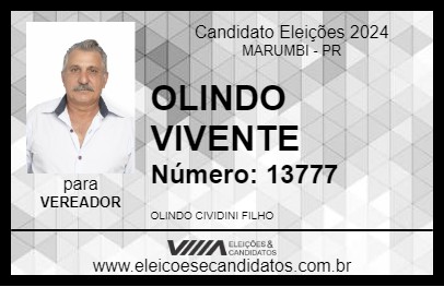 Candidato OLINDO VIVENTE 2024 - MARUMBI - Eleições