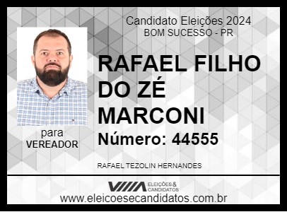 Candidato RAFAEL FILHO DO ZÉ MARCONI 2024 - BOM SUCESSO - Eleições