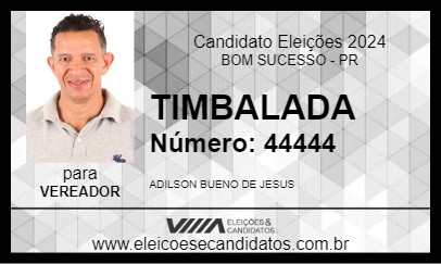 Candidato TIMBALADA 2024 - BOM SUCESSO - Eleições