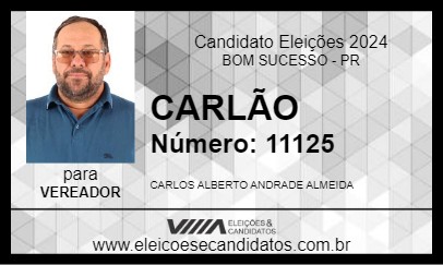 Candidato CARLÃO 2024 - BOM SUCESSO - Eleições