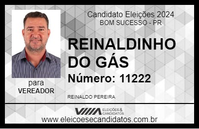 Candidato REINALDINHO DO GÁS 2024 - BOM SUCESSO - Eleições