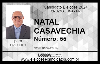 Candidato NATAL CASAVECHIA 2024 - CRUZMALTINA - Eleições