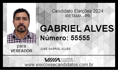 Candidato GABRIEL ALVES 2024 - IRETAMA - Eleições