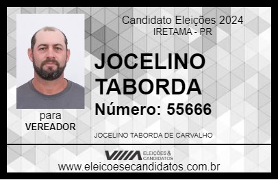 Candidato JOCELINO TABORDA 2024 - IRETAMA - Eleições