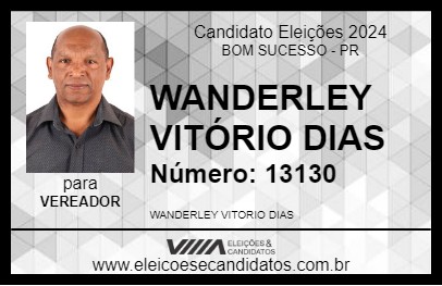 Candidato WANDERLEY VITÓRIO DIAS 2024 - BOM SUCESSO - Eleições