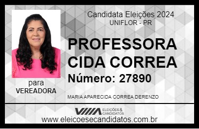 Candidato PROFESSORA CIDA CORREA 2024 - UNIFLOR - Eleições