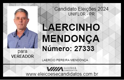 Candidato LAERCINHO MENDONÇA 2024 - UNIFLOR - Eleições