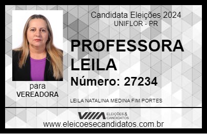 Candidato PROFESSORA LEILA 2024 - UNIFLOR - Eleições