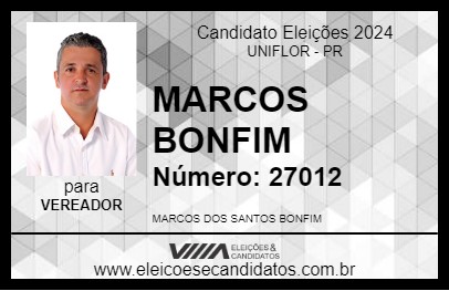 Candidato MARCOS BONFIM 2024 - UNIFLOR - Eleições