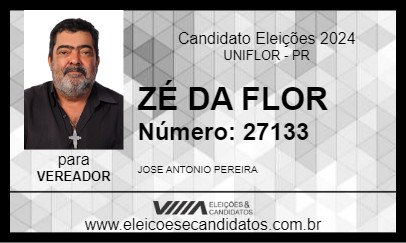 Candidato ZÉ DA FLOR 2024 - UNIFLOR - Eleições