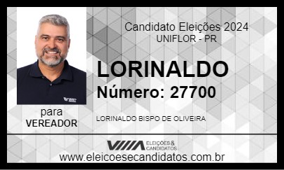 Candidato LORINALDO 2024 - UNIFLOR - Eleições