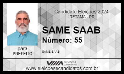 Candidato SAME SAAB 2024 - IRETAMA - Eleições