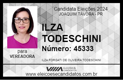 Candidato ILZA TODESCHINI 2024 - JOAQUIM TÁVORA - Eleições