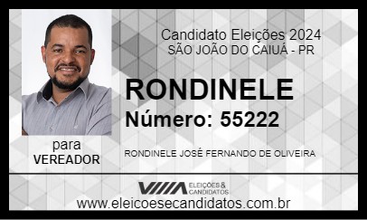 Candidato RONDINELE 2024 - SÃO JOÃO DO CAIUÁ - Eleições