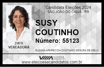 Candidato SUSY COUTINHO 2024 - SÃO JOÃO DO CAIUÁ - Eleições