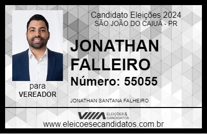 Candidato JONATHAN FALLEIRO 2024 - SÃO JOÃO DO CAIUÁ - Eleições